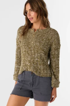 Oceanfront Henley Long Sleeve Sweater