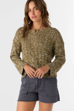 Oceanfront Henley Long Sleeve Sweater