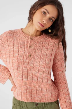 Oceanfront Henley Long Sleeve Sweater