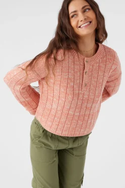 Oceanfront Henley Long Sleeve Sweater