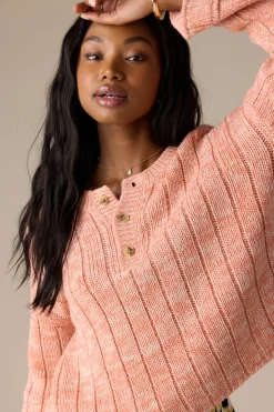 Oceanfront Henley Long Sleeve Sweater