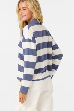 O'Riginals Kyra Long Sleeve Crop Polo Top