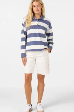 O'Riginals Kyra Long Sleeve Crop Polo Top