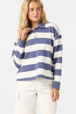 O'Riginals Kyra Long Sleeve Crop Polo Top