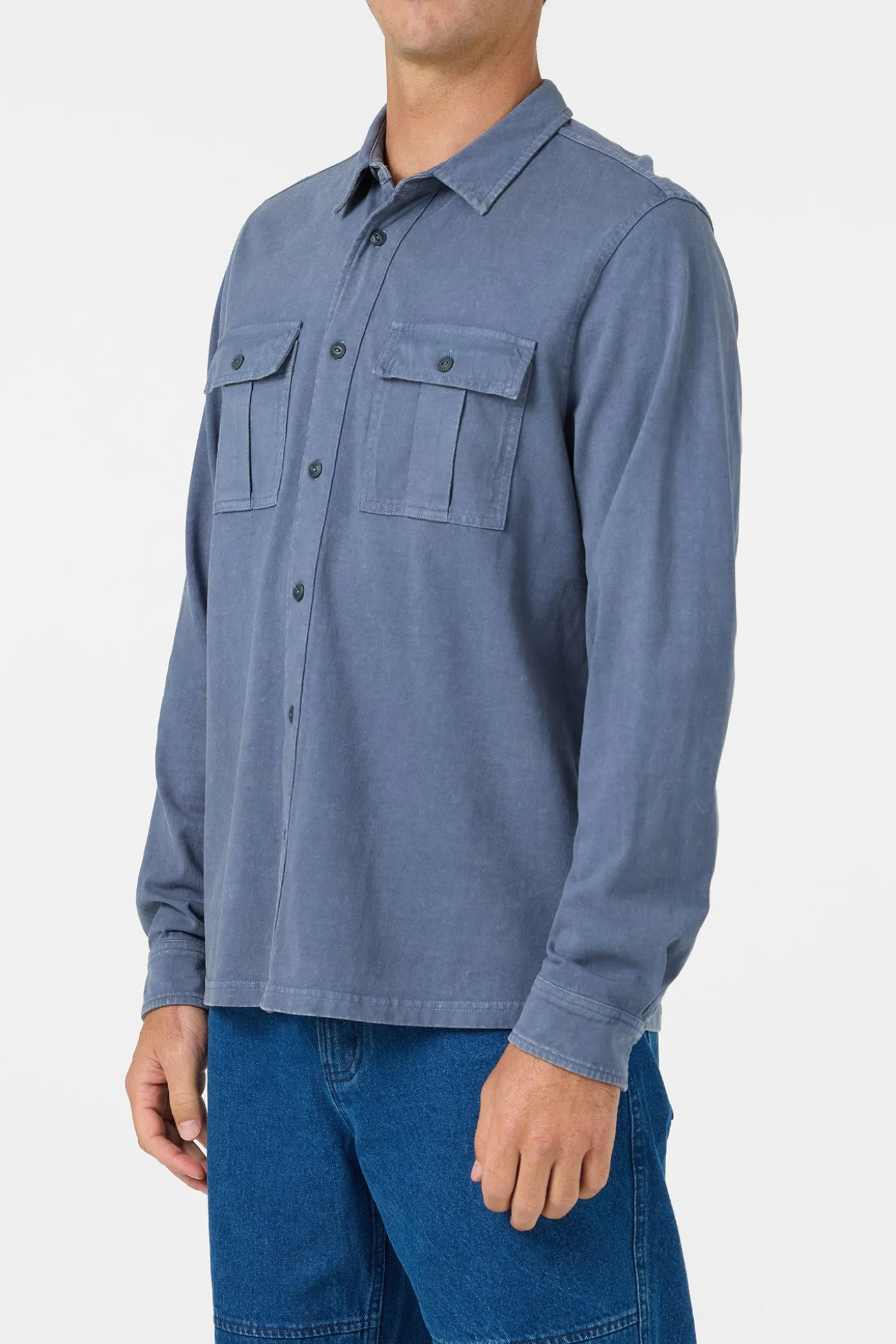 O'Riginals Long Sleeve Button Front Knit Shirt