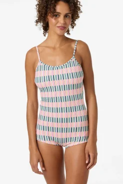 Performance Shadow Bay Printed One-Piece