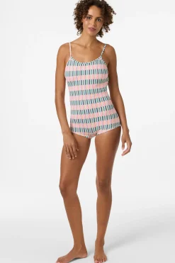 Performance Shadow Bay Printed One-Piece