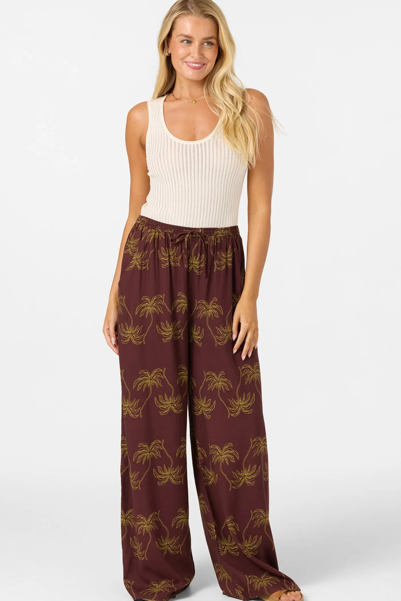 Rosalie Palm Stripe Pants