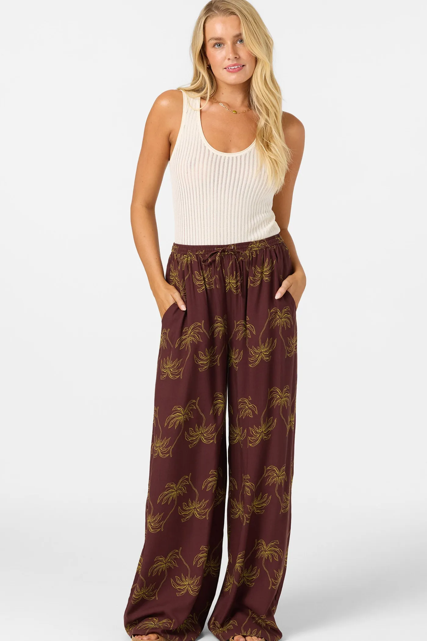 Rosalie Palm Stripe Pants