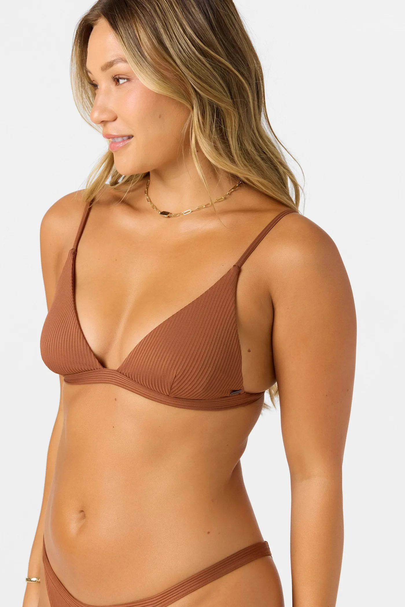 Saltwater Solids Rib Seaside Triangle Top