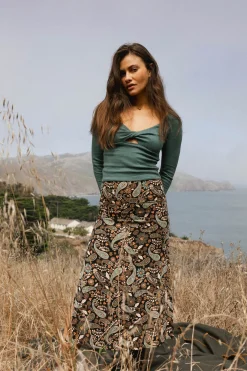 Sunni Rosalia Paisley Midi Skirt