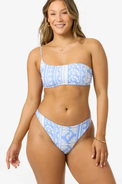Surf Abstract Seal Beach One Shoulder Bandeau Top