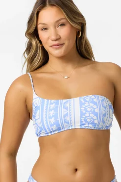 Surf Abstract Seal Beach One Shoulder Bandeau Top