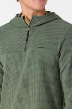 TRVLR Hooded Quarter Zip Long Sleeve Pullover