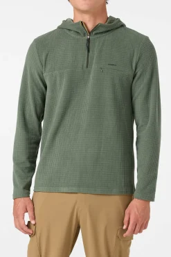 TRVLR Hooded Quarter Zip Long Sleeve Pullover