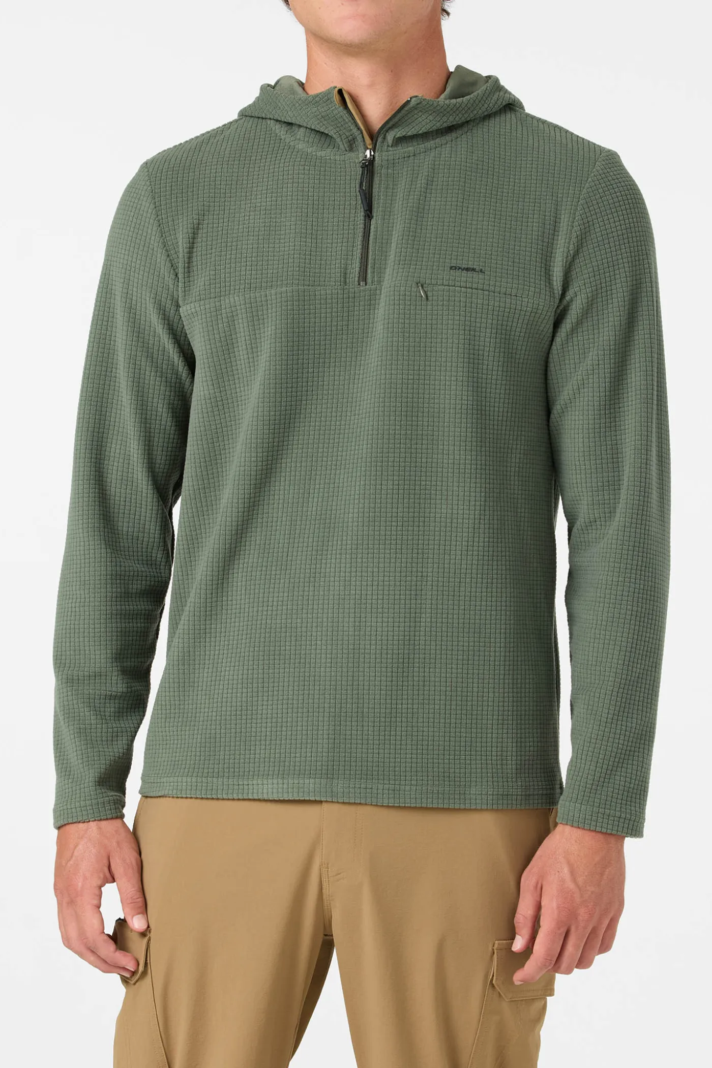 TRVLR Hooded Quarter Zip Long Sleeve Pullover
