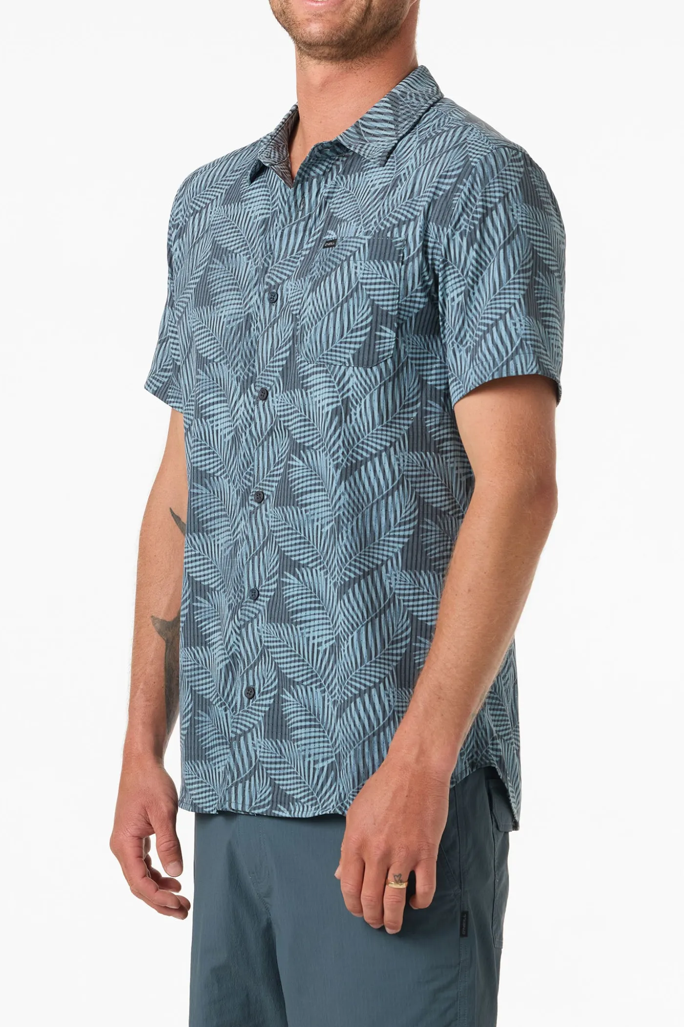 TRVLR Perforated Printed Standard Fit Shirt