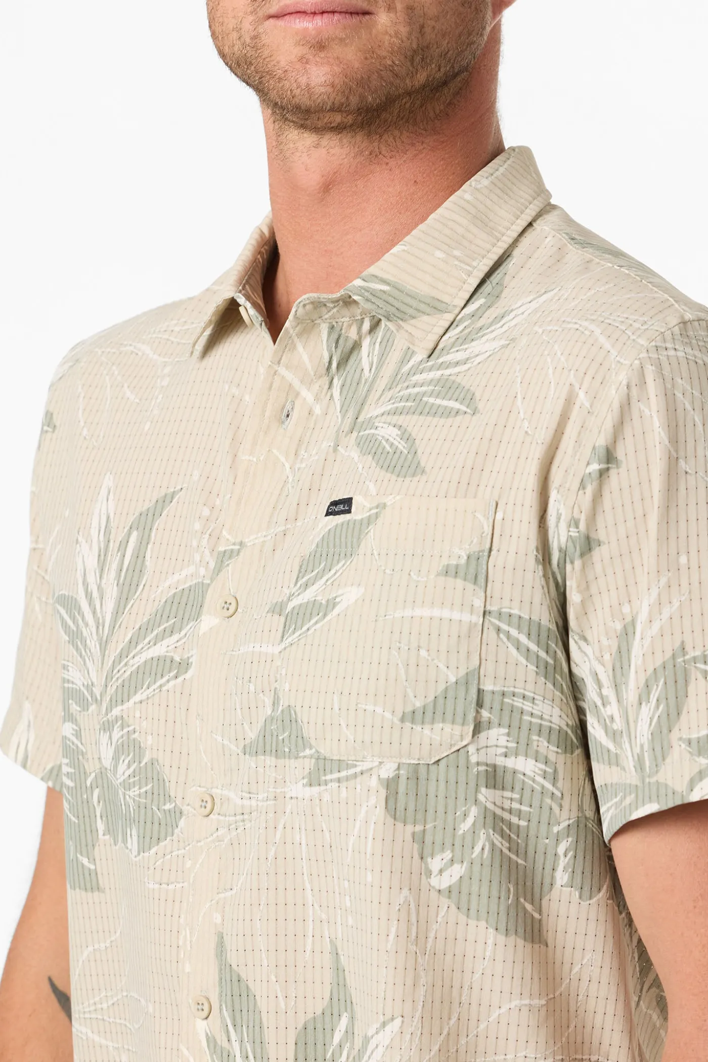 TRVLR Perforated Printed Standard Fit Shirt