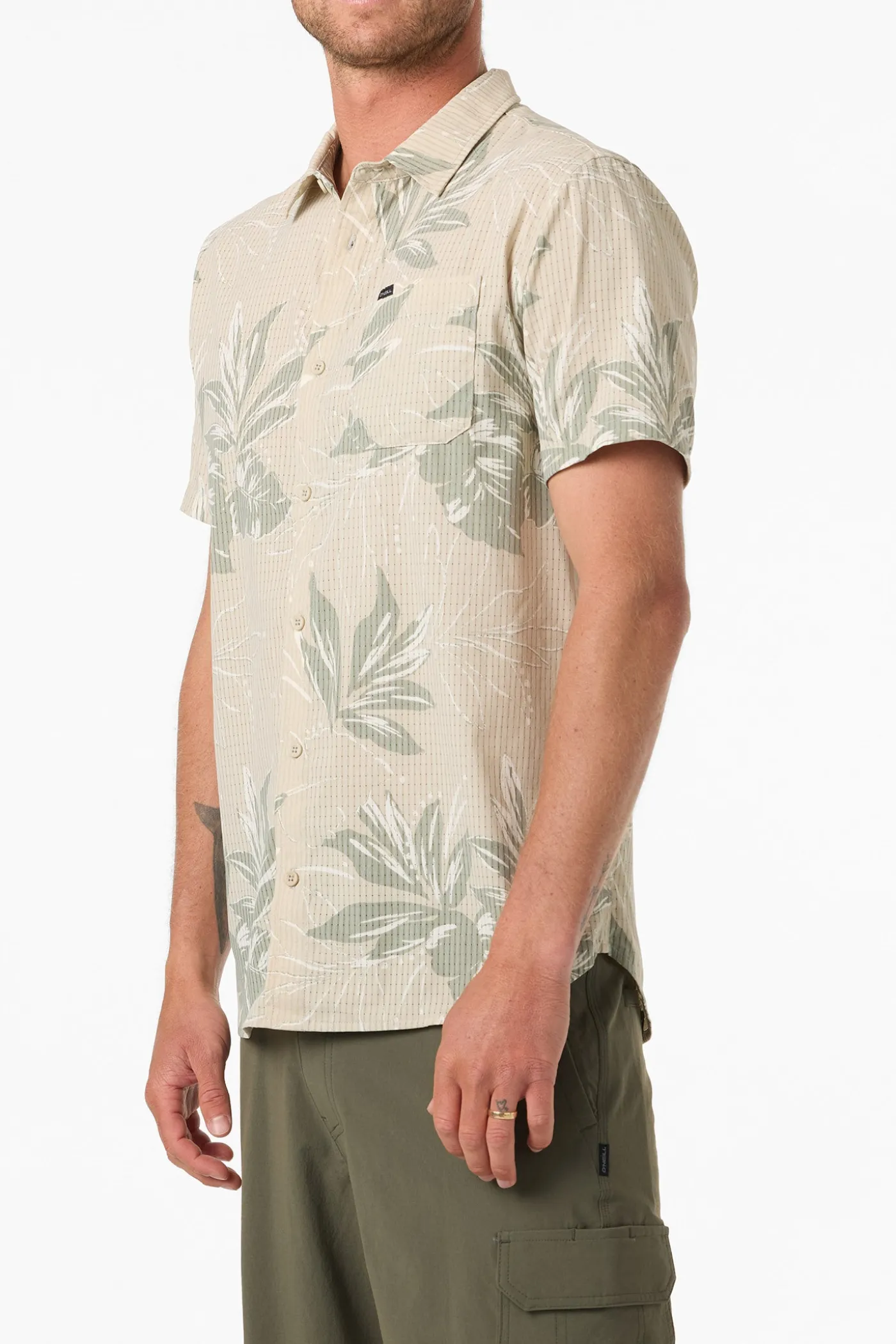 TRVLR Perforated Printed Standard Fit Shirt